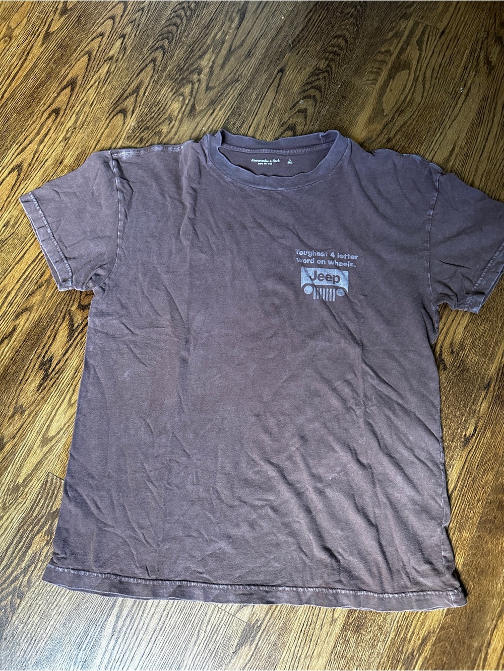 Abercrombie & Fitch Short Sleeve Logo Tee — Faded Brown